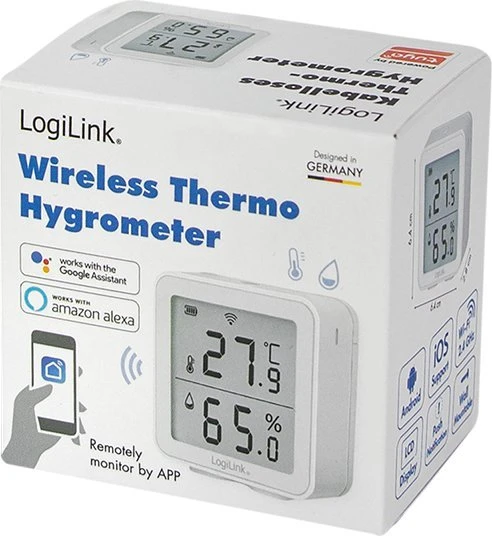 LOL LogiLink SC0116 higrometras ir psichrometras Vidaus Elektroninis higrometras Balta