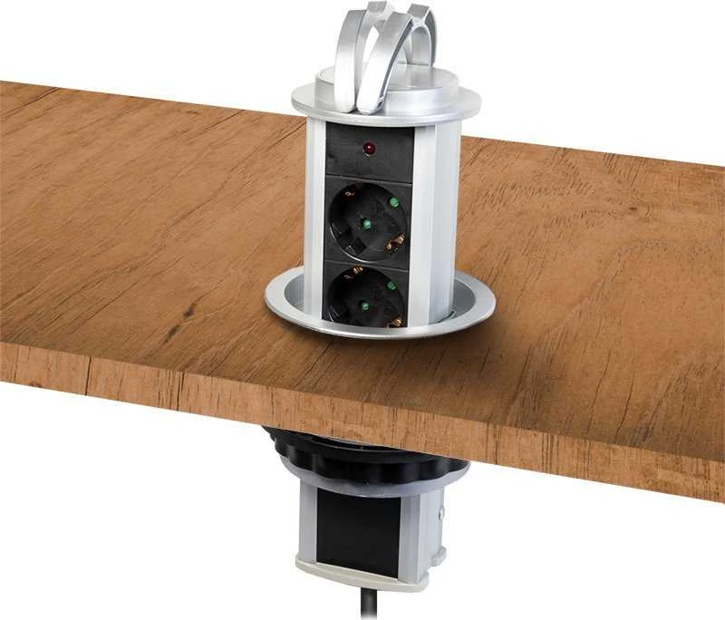 LogiLink 3 gniazda 1.8m juoda-sidabrinė