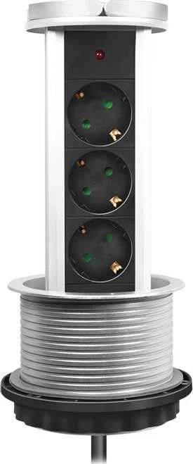 LogiLink 3 gniazda 1.8m juoda-sidabrinė