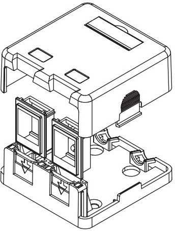 LOGILINK NK4032 LOGILINK- Keystone Surface Mounted Box 2 port UTP, baltas