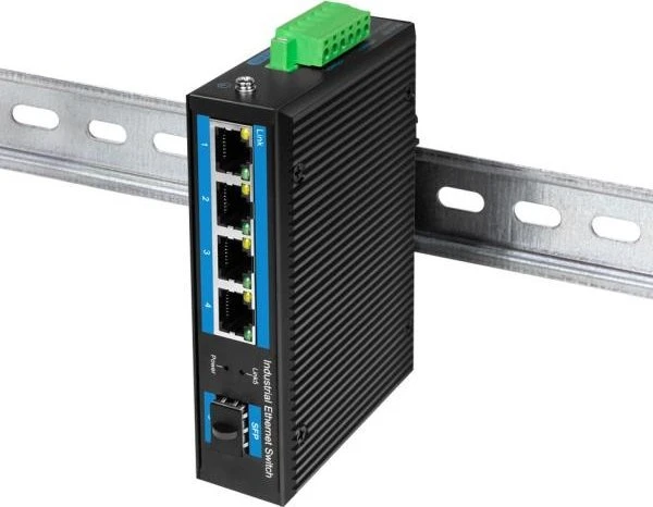 Šakotuvas „LogiLink“ komutatorius su 4 prievadų gigabito eterneto ryšiu, 1000 Mbps, 1 SFP + 1 prievadu