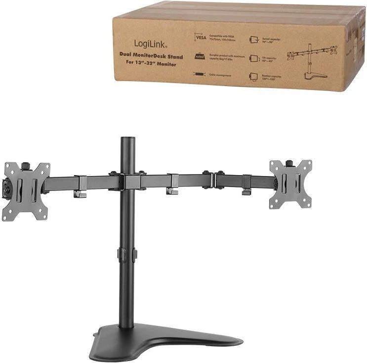 LogiLink Prisijungti | Stalo laikiklis | BP0045 | 13-32" | Maksimalus svoris (talpa) 8kg | Juodas