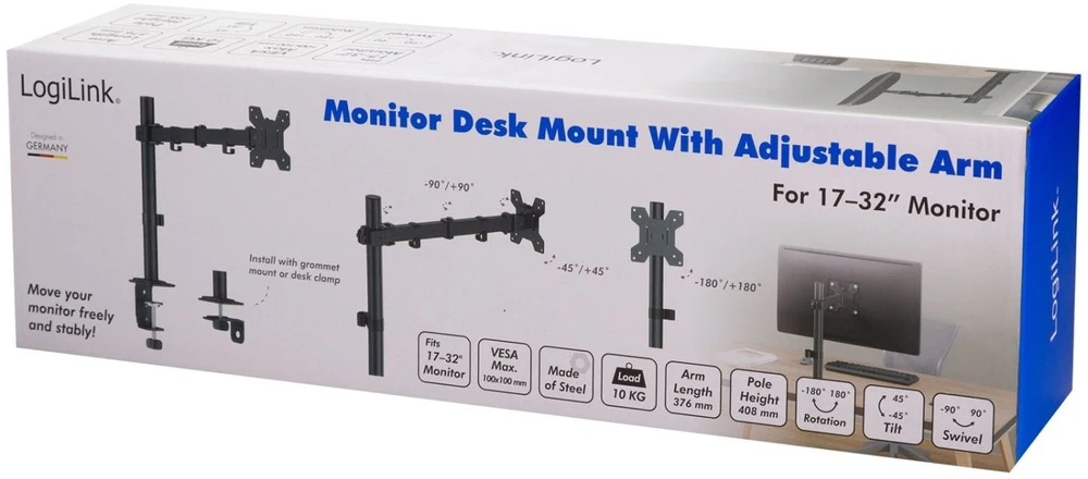 LogiLink Laikiklis do monitora 17 - 32', max 10kg., plieno