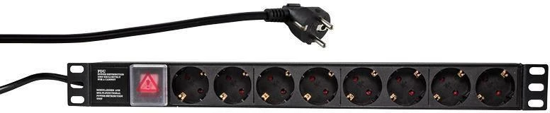 LOGILINK PDU8C01 LOGILINK- 19 PDU 1U 8 Vokietija Lizdas su ON/OFF jungikliu