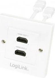 Logilink HDMI sieninė plokštė AH0015 2 x HDMI lizdas, HDMI sieninė plokštė, 1 X HDMI lizdas