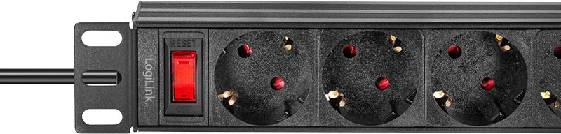 LogiLink LogiLink Kištukų lizdų blokas 4 vietų su jungikliu, 10'' (1HE), 2 m