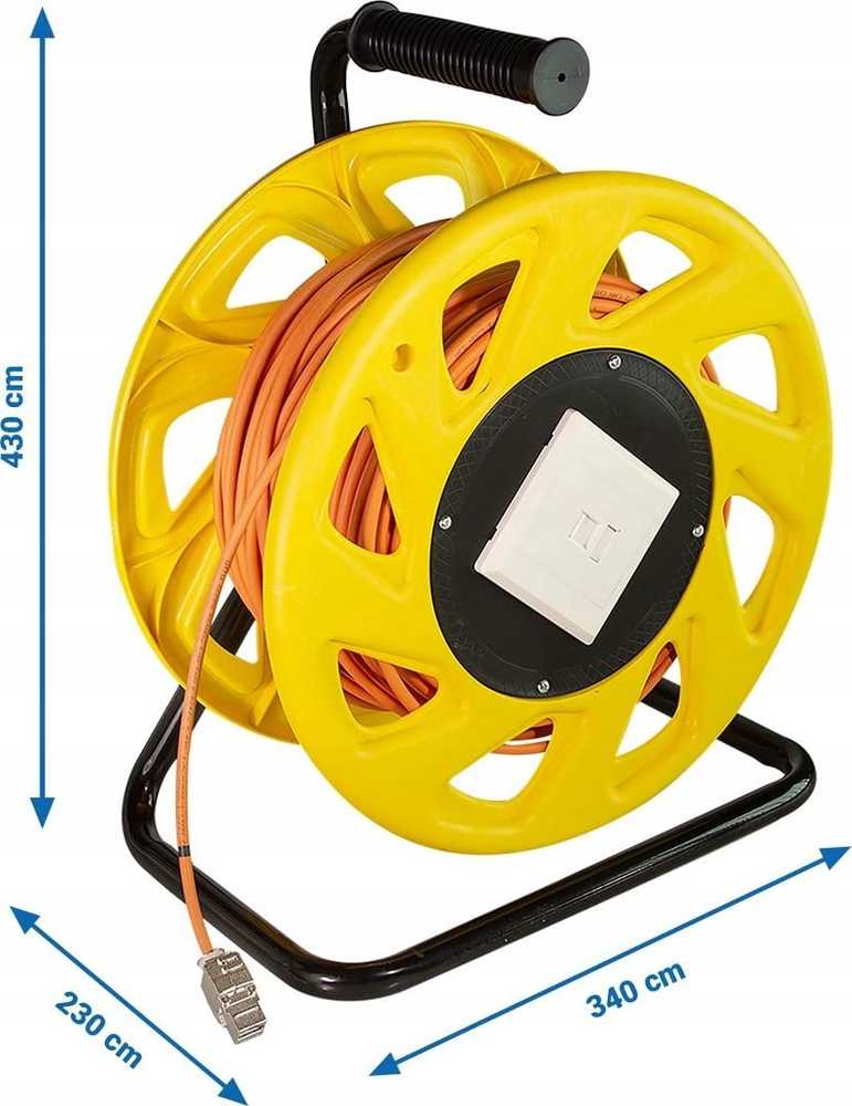 LogiLink LogiLink 500 MHz tinklo kabelis ant būgno, Cat6A 60M, oranžinis