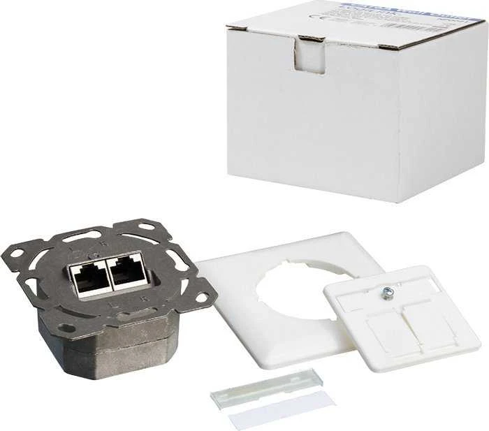 LogiLink LogiLink Cat.6A Anschlussdose, 2x RJ45,baltas, waagerecht - NP0123