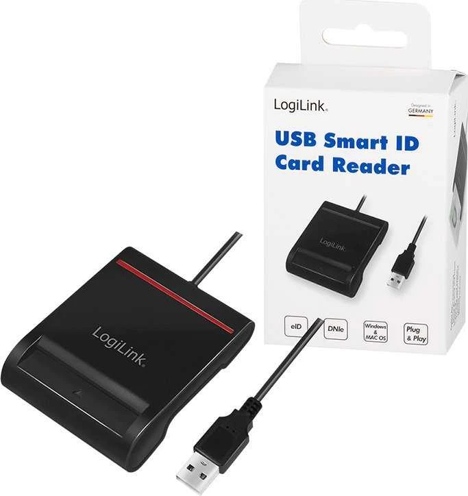 LogiLink Prisijungti | USB 2.0 kortelių skaitytuvas, skirtas smart ID | CR0047 | Kortelių skaitytuvas