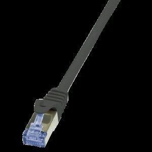 „LogiLink Komutacinis kabelis“, kat. 6A S/FTP, 50,0 m, juodai ekranuotas (PIMF), 4 x 2 AWG 26/7, kaiščio priskyrimas: 1:1, varinė šerdis, (CQ3143S)
