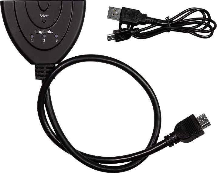 „LogiLink HD0040“ HDMI skirstytuvas 1x3/3x1 prievadas, 4K/30 Hz, CEC, dvitiesis, surištas