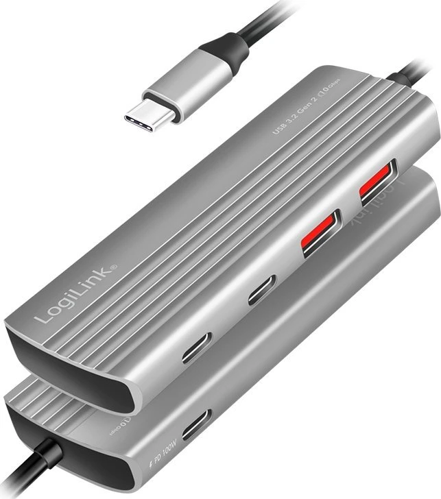LogiLink Hub USB3.2 Gen2, 2xUSB A, 2x USB-C, PD, 100W