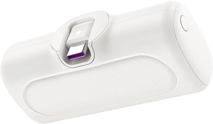 LogiLink Mobile Power Bank, LiPo, 5000 mAh, built-in USB-C plug, baltas (PA0349W)