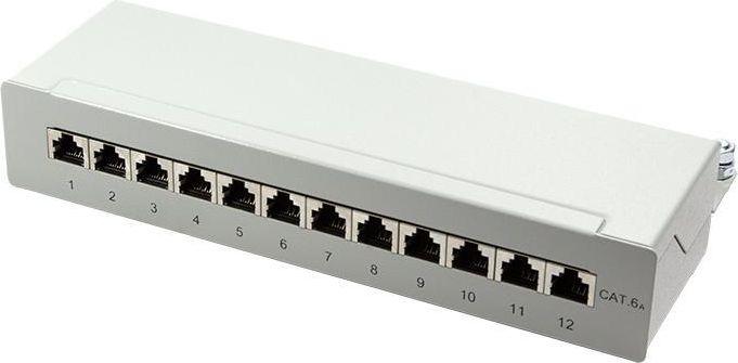 LOGILINK NP0019 LOGILINK- Patch Panel Desktop Cat.6A STP 12 jungtys, pilkas