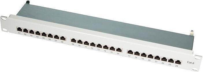 LogiLink Patch panel 19'' 1U 24x RJ-45 Cat.6 Pilka (NP0040A)