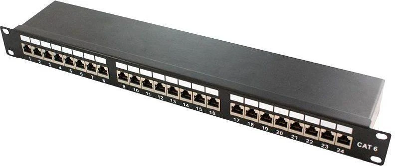 LOGILINK NP0048 LOGILINK- Patch Panel 19-mounting Cat.6 STP 24 jungtys, juodas