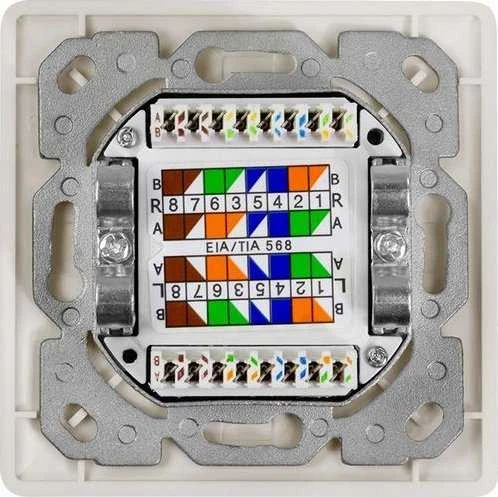 LogiLink NP0128 - Cat.6A tinklo lizdas UP 2x RJ45 ekranuotas grynai baltas