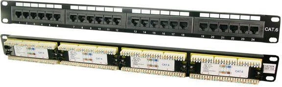„LogiLink“ komutacinė panelė 19 colių 1U 24x RJ-45 Cat.6 juoda (NP0004)