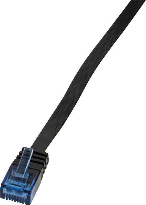LOGILINK CF2023U LOGILINK - Komutacinis kabelis Flat Cat.6A U/UTP SlimLine juodas 0,5m