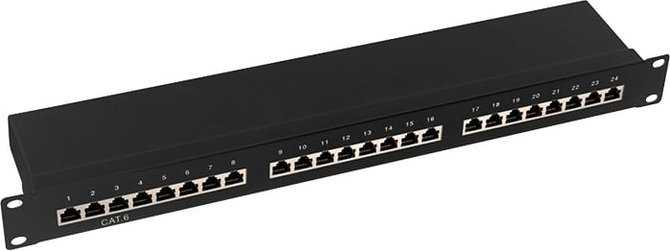 LogiLink Patchpanel Logilink 19" Einbau Kat.6 STP 24 Port, juodas - NP0055