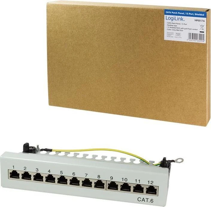 LogiLink Lankstinukas 12x RJ- 45 Cat.6 Pilka (NP0017A)