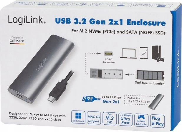 Logilink Ua0389 dėžutė su pakuote ir specifikacijomis