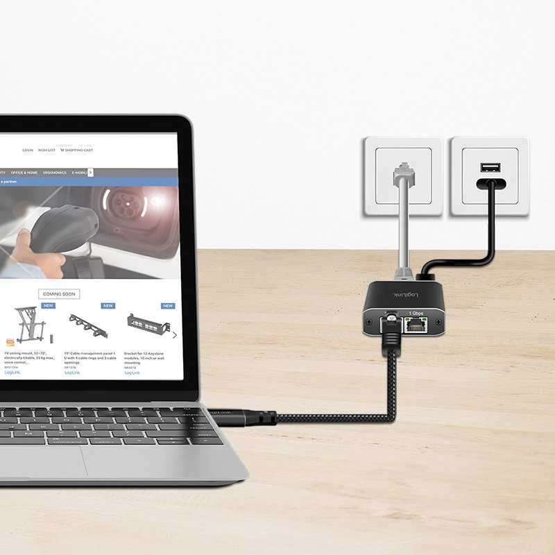 LogiLink USB 3.2 C tipo - RJ45 1.0m