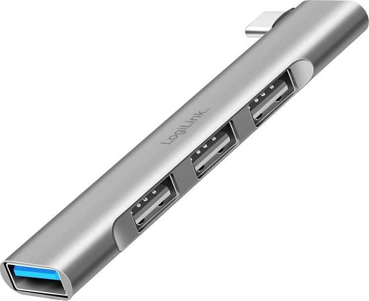 „LogiLink Slim HUB“ USB-C prie 1x USB-A 3.0 3xUSB-A 2.0