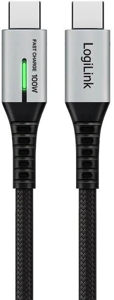 „LogiLink USB-C“ 20 Gb/s, 100 W, 1,0 m ilgio, pintas, juodas