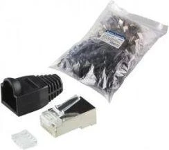 LOGILINK MP0022 LOGILINK - Kištukinė jungtis Cat.6 RJ45 100vnt. komplektas, ekranuotas, juodas