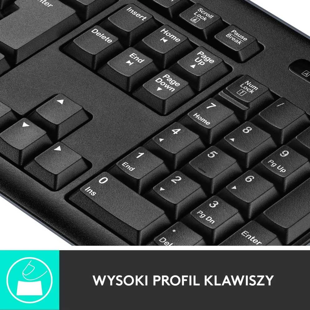 Belaidis klaviatūros ir pelės rinkinys Logitech MK270, QWERTY išdėstymas