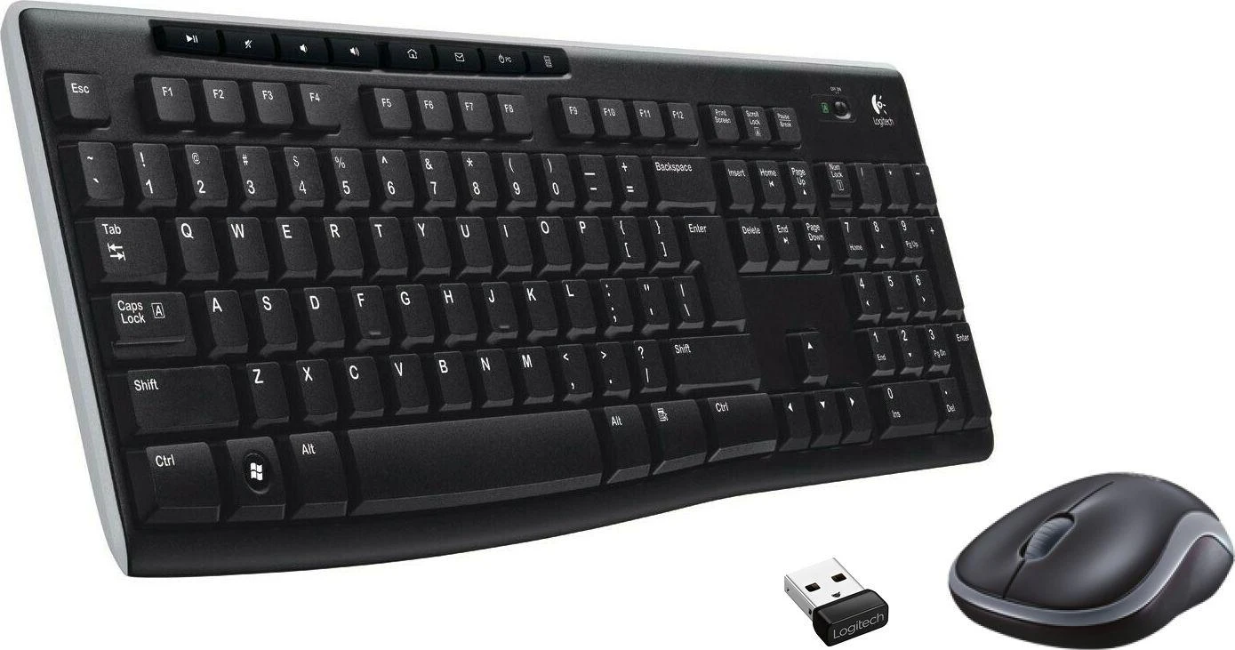 Belaidis klaviatūros ir pelės rinkinys Logitech MK270, QWERTY išdėstymas
