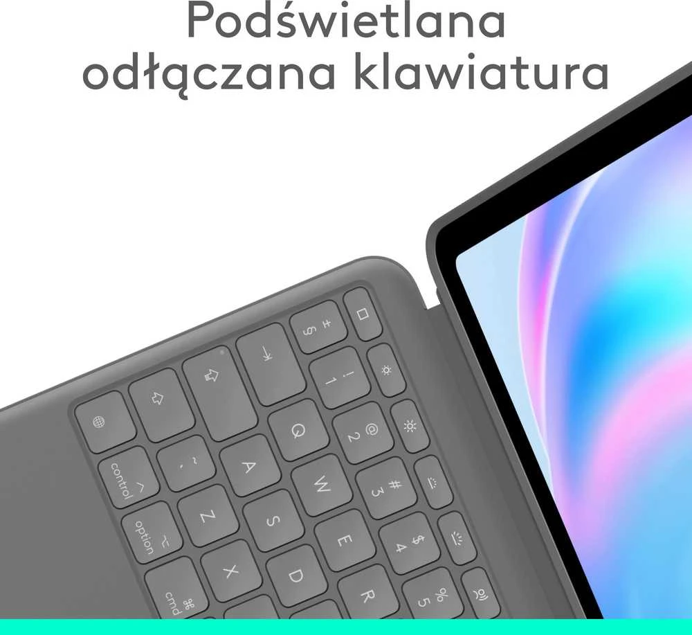 „Logitech Combo Touch“, skirtas „iPad Air 13“ (M2 ir M3), pilka (JAV)