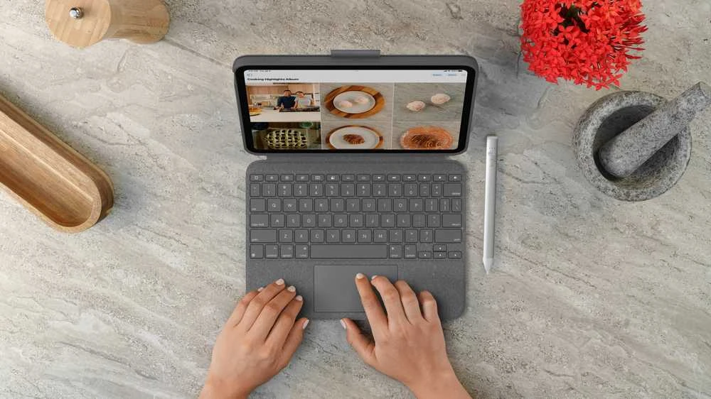 Logitech „COMBO TOUCH“ KIŠENINIS KIŠENINIS „IPAD“ (10 KARTOS) – „OXFORD Pilkas ITA“ – „MEDITER-412“