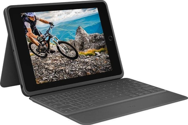 Planšetinio kompiuterio dėklas Logitech Rugged Folio, Anglų kalba (JK), C tipo USB, Pilkos spalvos