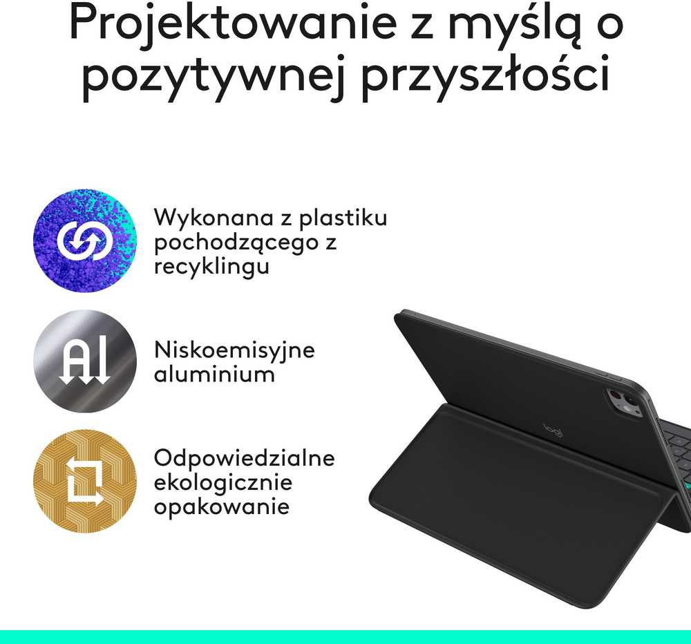 „Logitech Flip Folio“, skirtas „iPad Pro“ ir „Air 11“, grafito spalvos