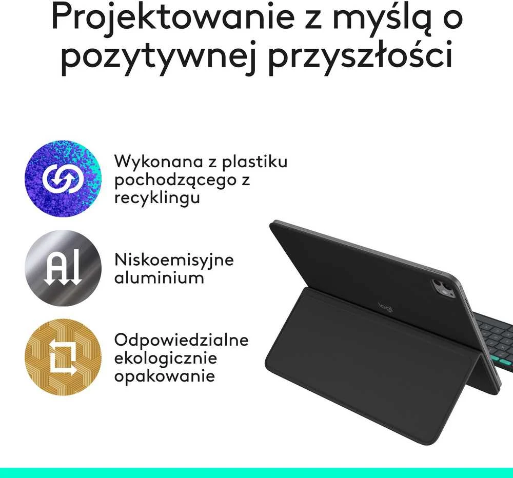„Logitech Flip Folio“, skirtas 13 colių „iPad Pro“ ir „Air“, grafito spalvos