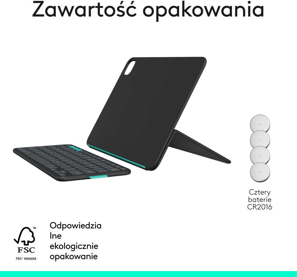 „Logitech Flip Folio“, skirtas „iPad Pro“ ir „Air 11“, grafito spalvos
