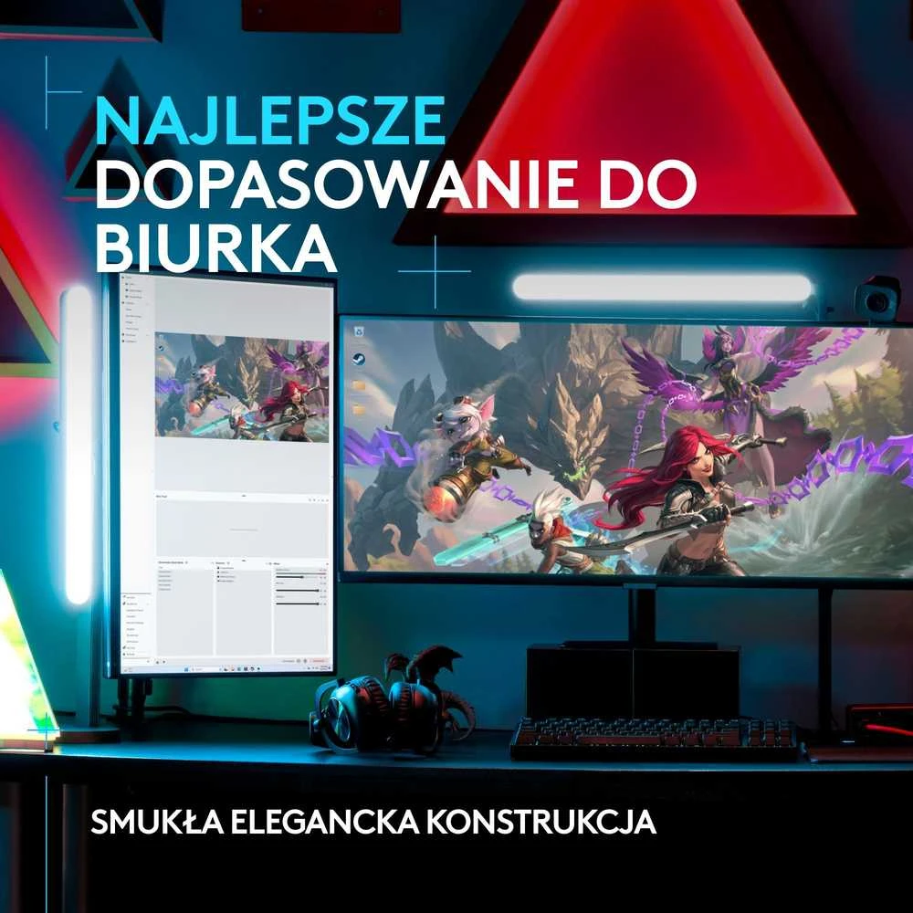 Objektyvas LOGITECH G Litra Beam Premium LED srautinis raktų apšvietimas su TrueSoft GRAPHITE BT