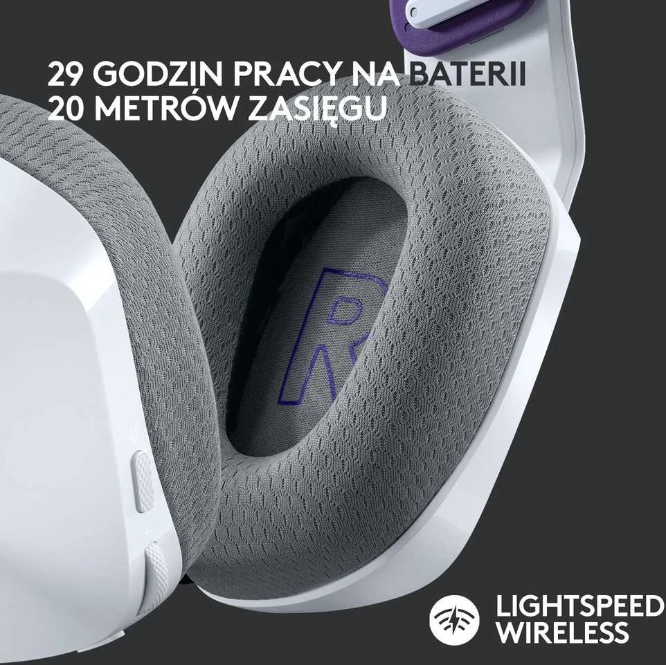 Belaidės ausinės Logitech G733, LIGHTSPEED, RGB, Baltos spalvos