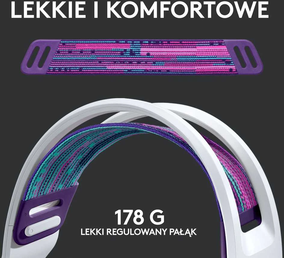 Belaidės ausinės Logitech G733, LIGHTSPEED, RGB, Baltos spalvos