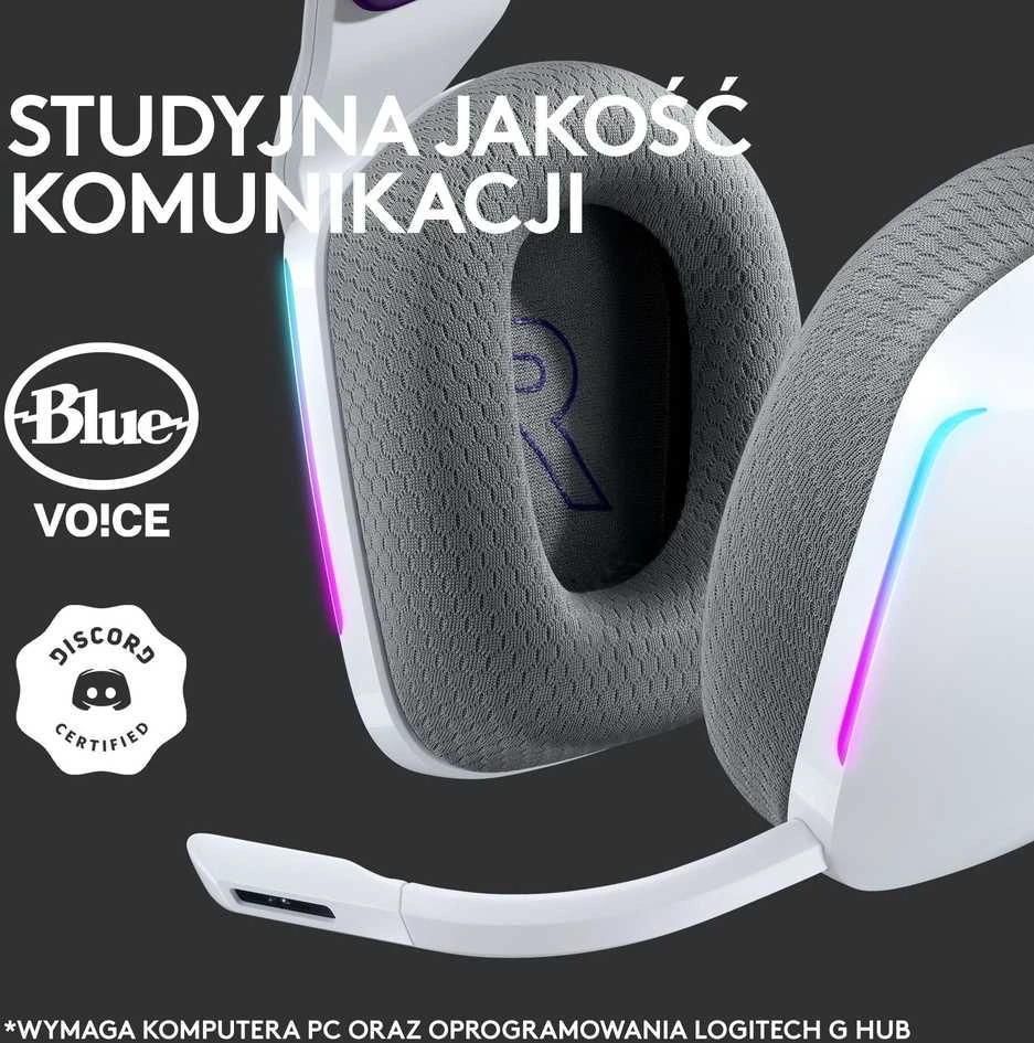 Belaidės ausinės Logitech G733, LIGHTSPEED, RGB, Baltos spalvos