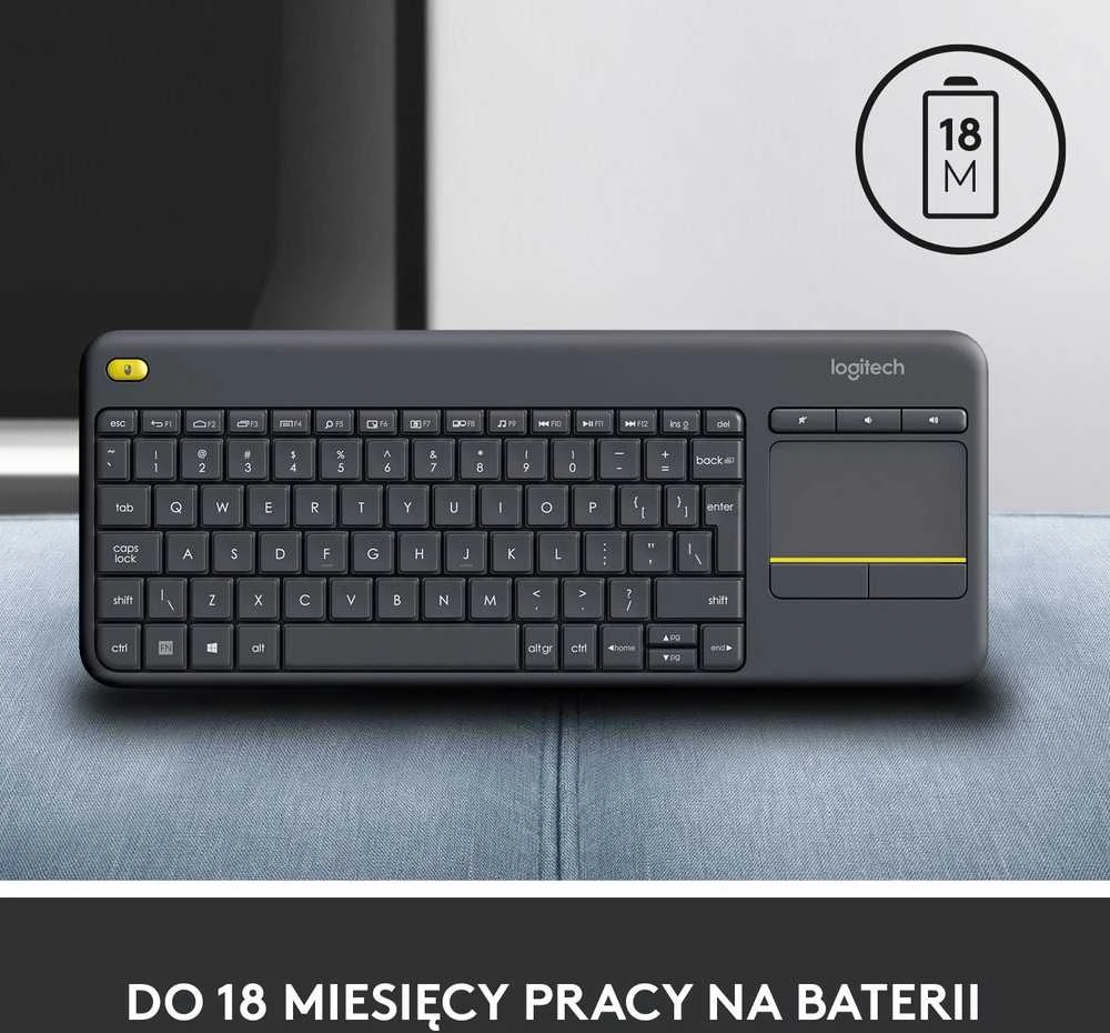 Belaidė klaviatūra Logitech K400 Plus, juoda