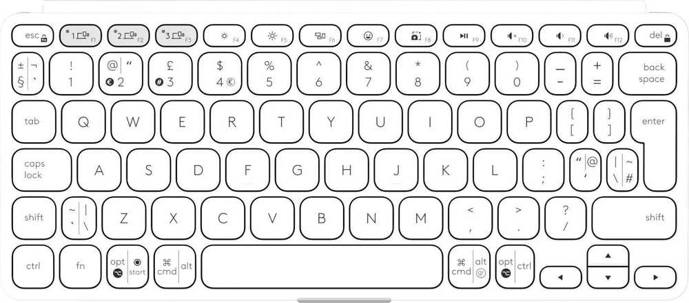 Klaviatūra „Logitech Keys To Go 2“ šviesiai pilkos spalvos
