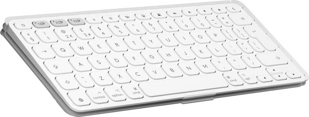 Klaviatūra „Logitech Keys To Go 2“, skirti „iPad“ planšetiniams kompiuteriams. Jasnoszary.