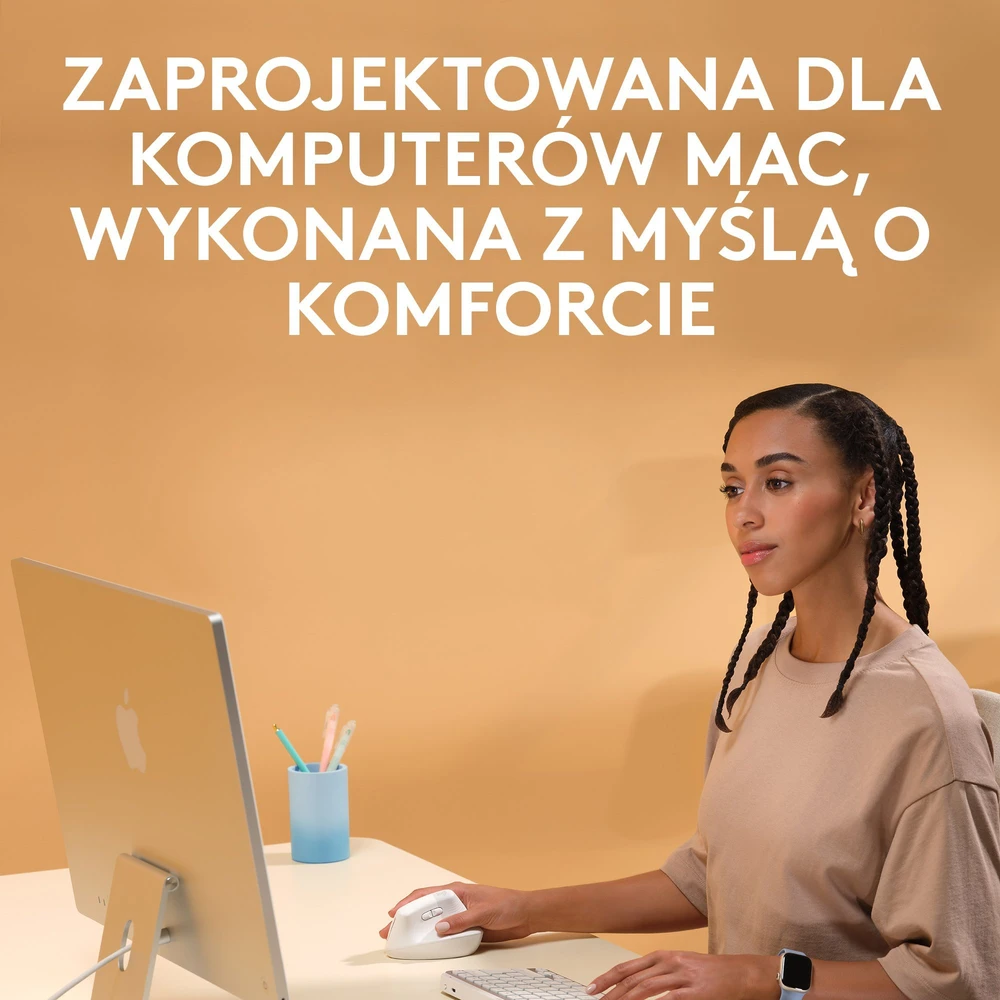 Kompiuterinė pelė Logitech Lift for Mac, Baltos spalvos