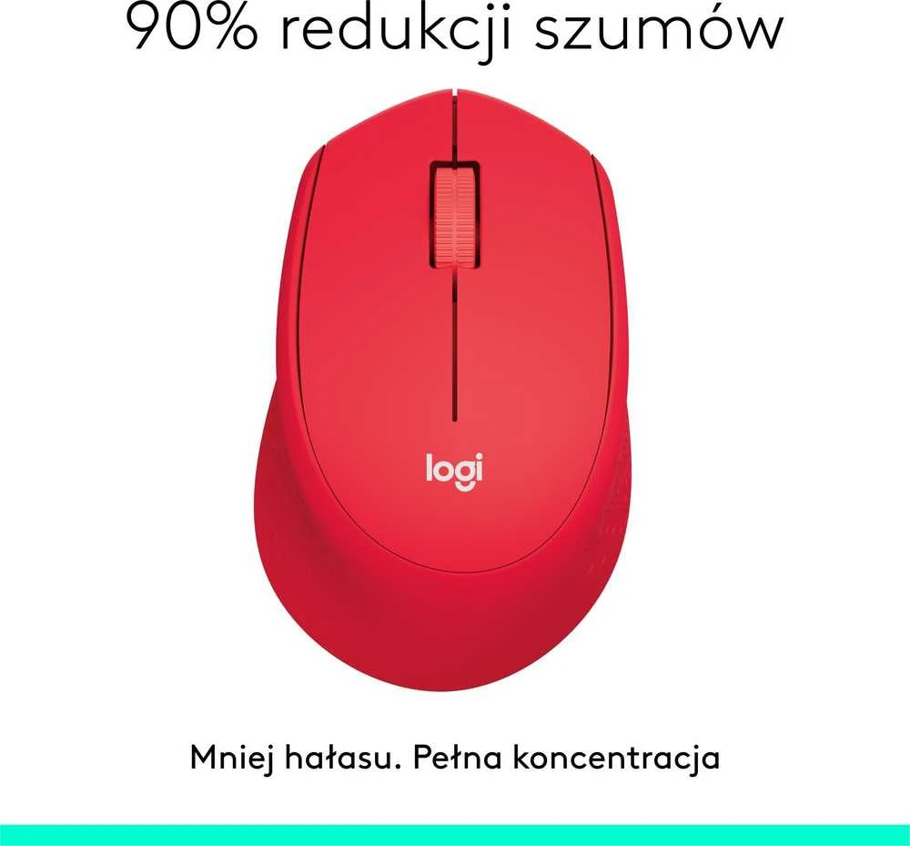 Belaidė pelė Logitech M330 Silent Plus, raudona