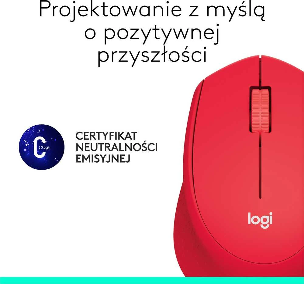 Belaidė pelė Logitech M330 Silent Plus, raudona