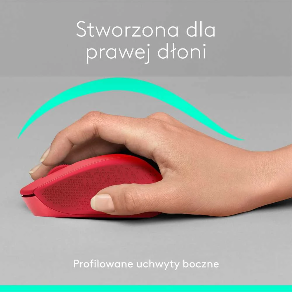 Belaidė pelė Logitech M330 Silent Plus, raudona