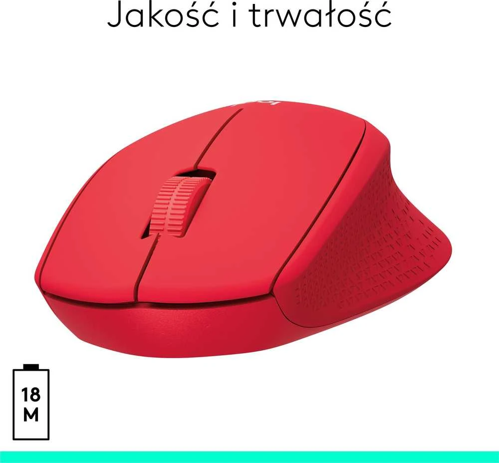 Belaidė pelė Logitech M330 Silent Plus, raudona